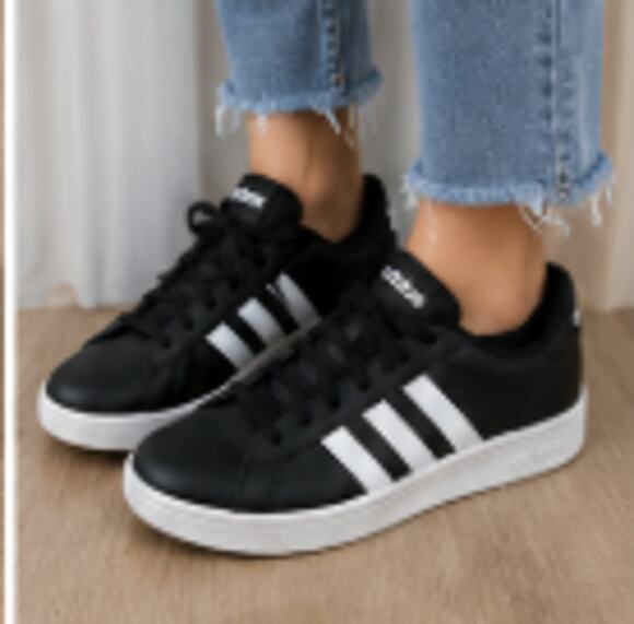 Adiadas Shoes - Adidas Grand Court Sneakers Women's Size 7 Black White Casual Tennis Shoes